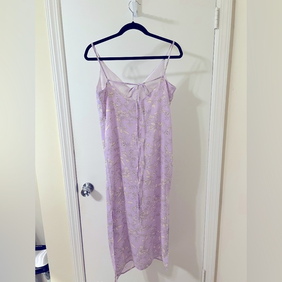 Topshop Floral Satin Slip Dress in Lilac Size 4 - Picture 8 of 8